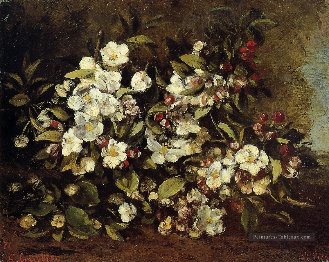 Floraison Pommier Branche Réaliste réalisme peintre Gustave Courbet Peintures à l'huile
